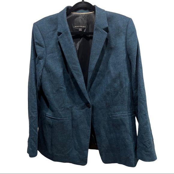 Banana Republic Jackets & Blazers - Banana Republic || Green Wool Blend Blazer || 16